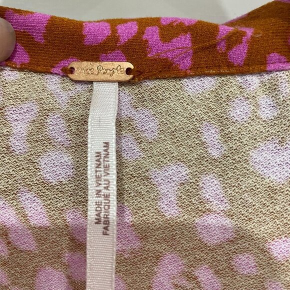 Free People Marsaille Mini Dress Sz Sm leopard print rust and hot pink - Picture 8 of 10